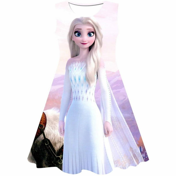 Vestido de Frozen de Disney para niñas, disfraces de dibujos animados, vestido de Frozen para niños, serie de Disney de verano, vestidos para niños, regalos de fiesta de cumpleaños, faldas 3T Gao Jinjia LED