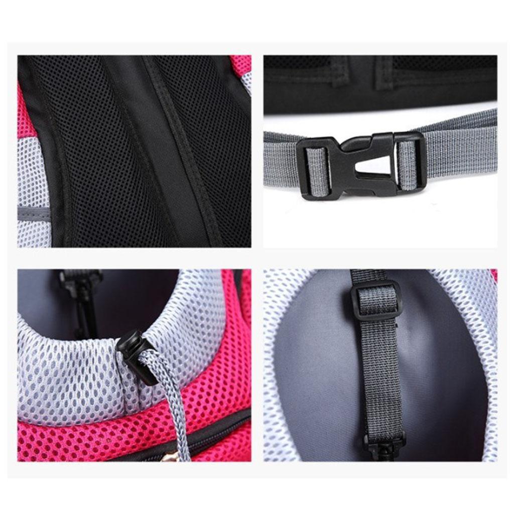 Fzaqwen Outdoor Portable Travel Dog Backpack Nylon Double Shoulder Pet Dog Carrier Bag Mesh Dogs Front Bag Cat Backpack Rose Red S