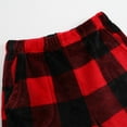 thumbnail image 3 of Fuzzy Flannel Pajama Pants Women Soft Elastic Waist Checkered Pajamas Pants Fluffy Lounge Sleep Bottoms with Pockets Red XL, 3 of 4