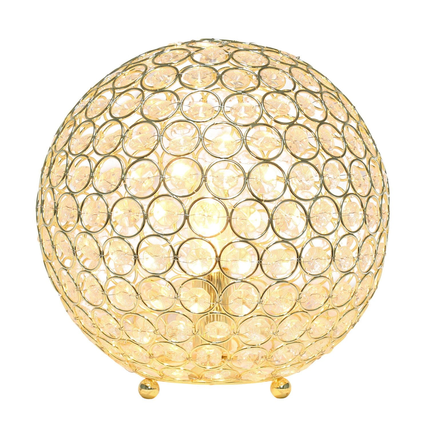 Elegant Designs Elipse 10 Inch Crystal Ball Sequin Table Lamp