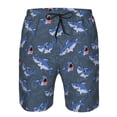 thumbnail image 3 of Salouo Cartoon Shark Pattern Swim Trunks for Men,Men's Hawaiian Bathing Suit Swimsuits Quick Dry Swimming Board Shorts Beach Shorts with Pockets-3X-Large, 3 of 6