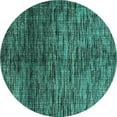thumbnail image 1 of Ahgly Company Machine Washable Indoor Round Abstract Turquoise Blue Modern Area Rugs, 7' Round, 1 of 4