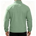 thumbnail image 4 of Men's Lightweight Zip Up Windbreaker Jacket Long Sleeve Stand Collar Solid Trendy Fall Casual Outerwear Jacket with Pocket for Hiking and Travel Mint Green 4XL, 4 of 6