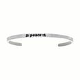 thumbnail image 1 of Intuitions Stainless Steel Peace With Doves Cuff Diamond Accent  Bangle Bracelet, 7", 1 of 1