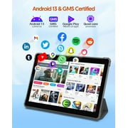 10 inch Android 13 Tablet, 4GB RAM 64GB ROM 1TB Expand, 2 in 1 Tablets with Keyboard,Quad-Core,2+8MP Dual Camera, 6000mAh,Bluetooth5.0,Wifi 6,1280x800 IPS 10.1 inch Tablet Pc with Case, Mouse,Stylus