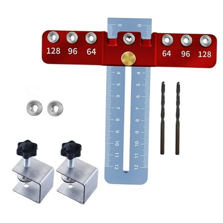 Aymzbd Drill Hole Punch Jig Adjustable Hardware Template Tool Wood Dowelling Tools for Set 3