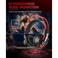 thumbnail image 6 of Voistek V9 Over-Ear Gaming Headset with Microphone, Surround Sound, Noise Cancellation, Red, 6 of 9