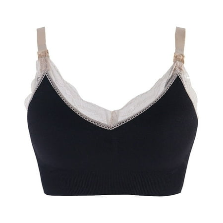 Clearance!Uooqdmx Bras for Women Nursing Bras Plus Size Version Pregnant Before Opening Maternity Sports Pregnant Tube Top Wireless Breast Feeding Bra Bralettes for Women Black XL