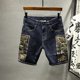 thumbnail image 2 of Pantalones vaqueros cortos para hombre, estampado gráfico con texto, pantalones cortos vaqueros retro para hombre, Xxxl, Harajuku, originales, finos, Y2k, promoción de moda, 2 of 5