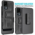 thumbnail image 2 of Case with Clip for Jitterbug Smart4, Nakedcellphone Rugged Ring Grip Cover with Stand and [Belt Hip Holster] for Lively Smart 4 Phone (2023, T608G) - Black, 2 of 10