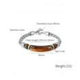 thumbnail image 4 of Stainless Steel Chain Splicing Tiger Eye Obsidian Bracelet for Men and Women 8.27 inch Gift, 4 of 5