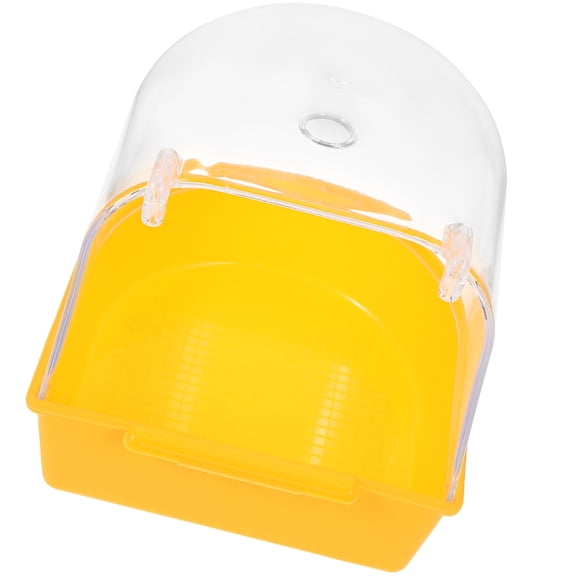 TEHAUX Yellow Plastic Bird Bath Basin for Small Pets and Animal Cages, Easy to Install and Clean, and