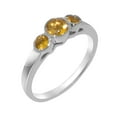 thumbnail image 1 of LBG British Made Solid Sterling Silver Natural Citrine Womens Anniversary Ring - 33 size options - Size 10.25, 1 of 7