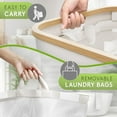 thumbnail image 4 of AYAOQIANG 160L Laundry Hamper with Lid,Collapsible Laundry Baskets with 3 Removable Liners Portable Dirty Clothes Hamper for Bathroom, Bedroom, Toys Storage White, 4 of 7