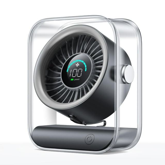 Ventilador de escritorio USB KIMMOO Turbo con pantalla LED de 100 velocidades, 6,5 cm