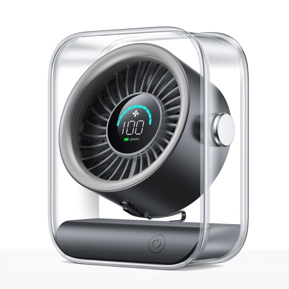 Ventilador de escritorio USB KIMMOO Turbo con pantalla LED de 100 velocidades, 6,5 cm