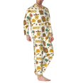 thumbnail image 2 of KLL Honeycomb And Honey Sleepwear Mens Flannel Pajamas,Long Cotton Pj Set, 2 of 7