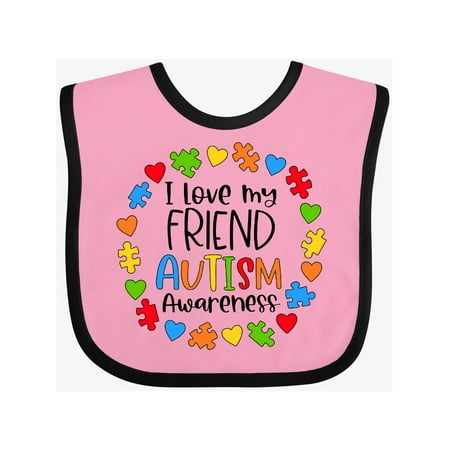 

Inktastic I Love my Friend Autism Awareness Gift Baby Boy or Baby Girl Bib