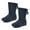 Blue, variant on Naierhg 1 Pair Snow Boots Waterproof Plush Lined Adjustable Drawstring Tassels Solid Color Casual Winter Warm Women Mid Calf Shoes Streetwear for Home Black