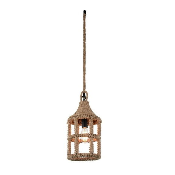 CWI Lighting Padma 1 Light Down Farmhouse Metal Mini Pendant in Black