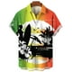 thumbnail image 3 of Camisa de surf estilo hawaiano para hombre, con estampado 3D, informal y de moda, para vacaciones, de manga corta, con solapa y botones, 3 of 5