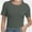 Olive Green, variant on Womens Scoop Neck T Shirts Basic Ribbed Tees Fitted Tshirt Plain Short Sleeve Tops Casual