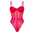 thumbnail image 1 of Ropa interior sexy de mujer con tirantes, corsé de malla y body., 1 of 8