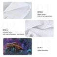 thumbnail image 4 of Haosy 2 Pack Kitchen Wash Cloths with Hanging Loops Absorbent Absorbent Quick Drying Hand Towels, Monster Trucks in Space, 4 of 7