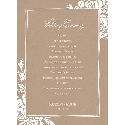 Classic Floral Deluxe Program Card Walmart Com