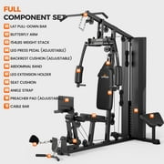 UPGO Home Gym Station, Workout Equipment with 154LBS Weight Stack, Leg Press And Preacher Curl Pad