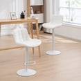 thumbnail image 3 of Kidol & Shellder Bar Stools Set of 2 White PU Leather Swivel Adjustable Kitchen Barstools with Back, 3 of 7
