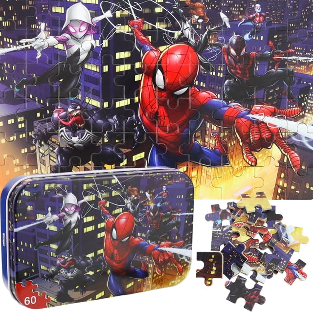 Generic NEILDEN Puzzles for Kids Ages 4-6 Toddler Puzzles for Kids 60 Pieces Puzzles in a Metal Box Educational Jigsaw Puzzles for Girls and Boys, Style 1
