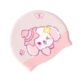 thumbnail image 3 of Gorro de baño para niños, impermeable, elástico, con protección para los oídos, flexible, para ducha y baño, ideal para hacer esnórquel, deportes Rosa, 3 of 8