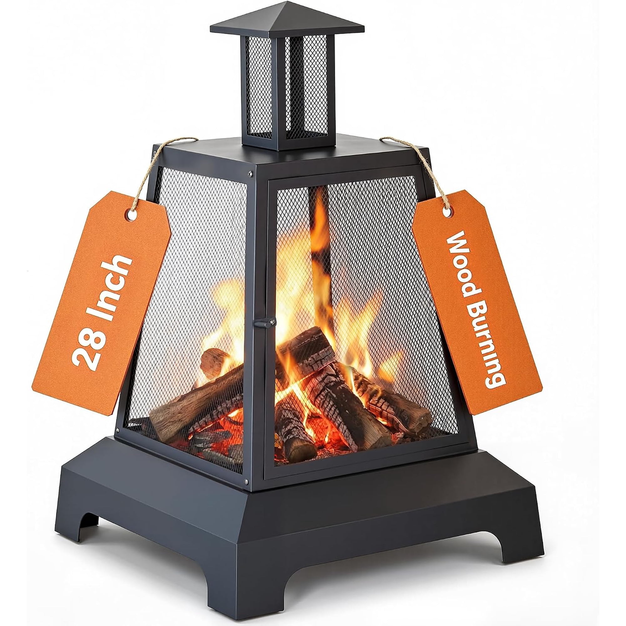28 inch Fire Pit Outdoor | Outdoor Wood Burning Fire Pit Large Firepits for Outside Patio Garden Backyard