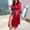 Red, variant on asdoklhq Robe Women Fashion Women Color Blocking Banding Lace Up Cardigan Eobe Bath Leisure Wear Red 3X