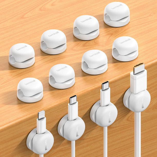 Organizador de cables Lamicall Spring Compact para escritorio, 12 unidades