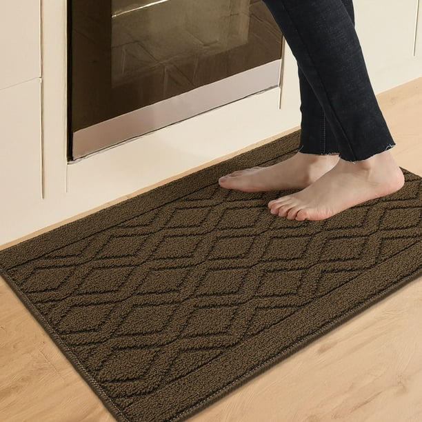 Alfombra de cocina COSY HOMEER, antideslizante, 50 x 80 cm, polipropileno marrón