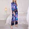 thumbnail image 3 of Honeii Book Glowing Mushrooms print Women's Pajama Sets Long Sleeve Button Down Sleepwear Nightwear Soft Pjs Lounge Sets-Medium, 3 of 7