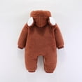 thumbnail image 3 of Hicidod Newborn onesie Unisex Bear Hooded Onesie Outfit Fleece Thicken Baby Jumpsuit Rompers Coat Winter Outwear Snowsuit, 3 of 4