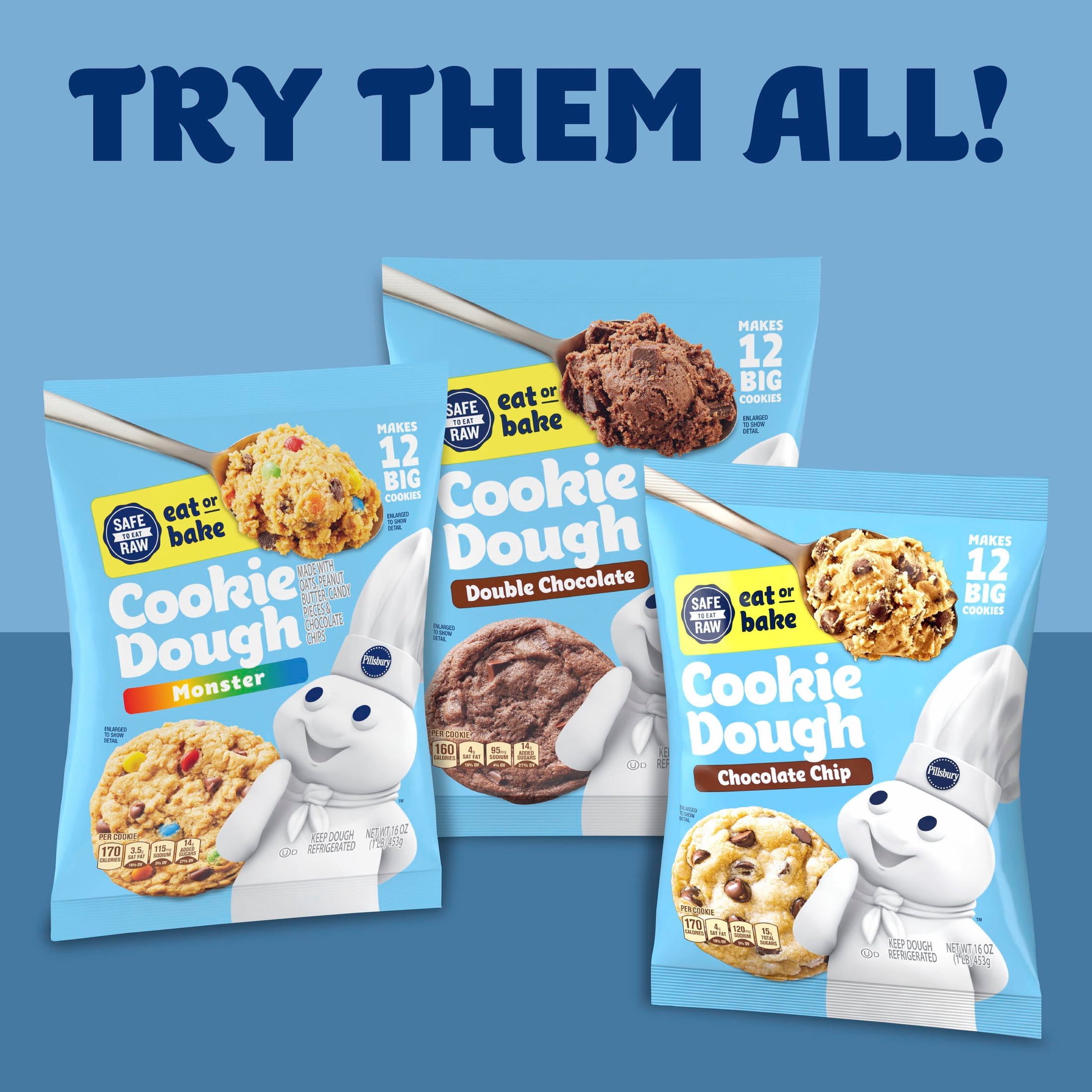 Pillsbury Ready to Bake Double Chocolate Refrigerated Cookie Dough