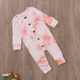 thumbnail image 4 of Qiylii Baby Tie Dyeing Romper, Long Sleeve Round Neck Button-Down Bodysuit, 4 of 8