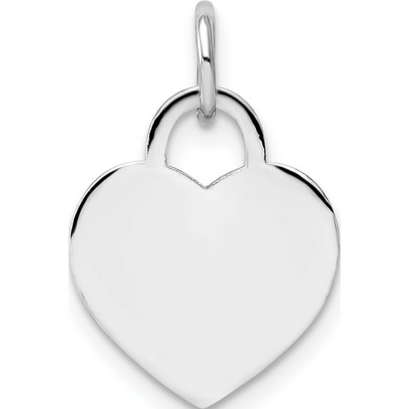 14K White Gold Small Engravable Heart (19 X 12) Made In United States xwm524/27