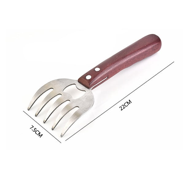 1 par de tenedores de carne de pata de oso de acero inoxidable para triturar o tirar cerdo/pollo/carne/pavo, utensilios de cocina para barbacoa/asar/rebanar carne oso de fresa Electrónica