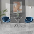 thumbnail image 4 of Modern Round Dining Table, 36'' Glass Top, Silver Legs, 2-4 People, 30'' Height, 4 of 7