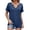 Navy, variant on CAIVO Womens Tops Basic T Shirt Casual V Neck Short Sleeve Solid Color Cozy T-Shirts