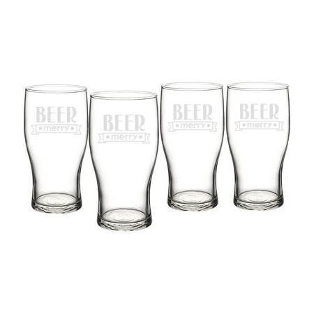 - Cathys Concepts Beer Merry Pilsner Glasses - Set of 4