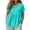Green, variant on Women's Light Blue V-Neck Ruffle Detail Short Sleeve Blouse, Loose Fit Casual Summer Top, Boho Chic Tunic Shirt for Women S-3XL