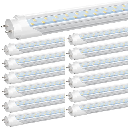 T8 V Shape 4ft LED Tube Light Bulbs,28W 6000K,Dual-end Powered,ETL Listed,12-Pack