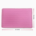 thumbnail image 2 of 2-Layer Cat Litter Mat Litter Trapper Pink Traps Litter from Box, Soft on Kitty Cat Paws Honeycomb Double-Layer, Helps to Waste Less Litter on Floors Size 21" X 14", 2 of 7
