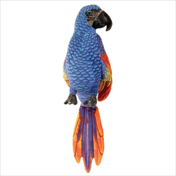 Real Planet 12" Blue/Orange Parrot Bird Macaw Realistic Stuffed Animal, Zoo Jungle Parrots Plush Toy & STEM Learning Gift for Birthday Boys & Girls
